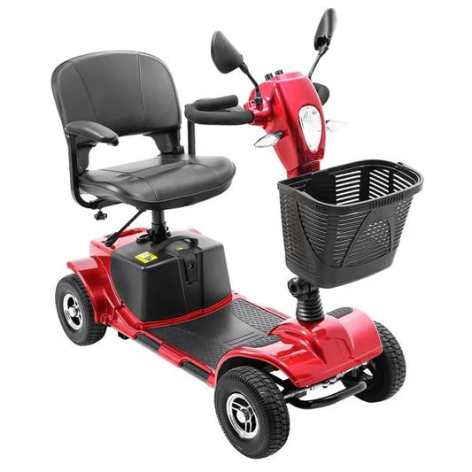 4 Wheel Mobility Scooters, Upgrade Electric Power Mobile Scooter For Seniors Adult With Lights Collapsible And Compact Duty Travel WBasket Extended Battery
